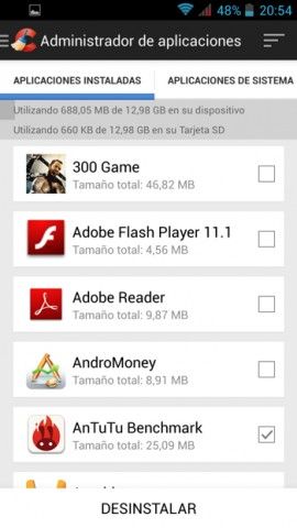 Administrador de aplicaciones de CCleaner.
