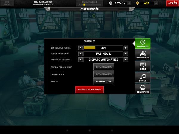 Dead Trigger 2 - Configuración pad