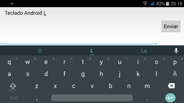 Teclado al estilo Android L.