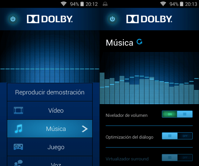 Aplicación Dolby.