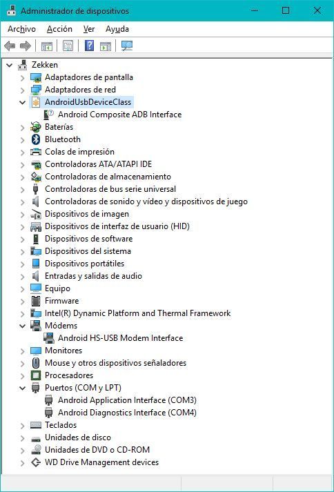 Administrador de dispositivos