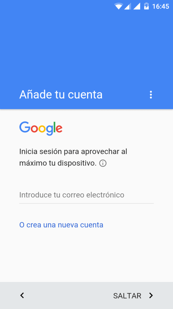 Cyanogen OS - Cuenta de Google